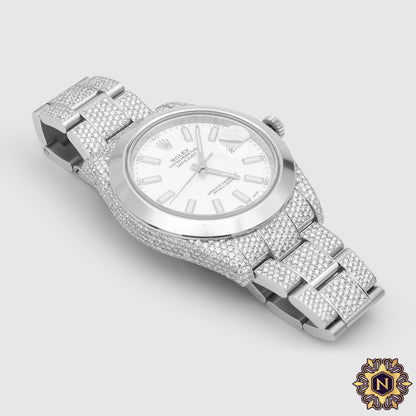 ICED OUT DATEJUST II
41MM STAINLESS STEEL WHITE DIAL
WATCH