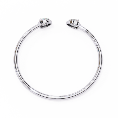 Open Diamond Bangle with Pear and Round Accents