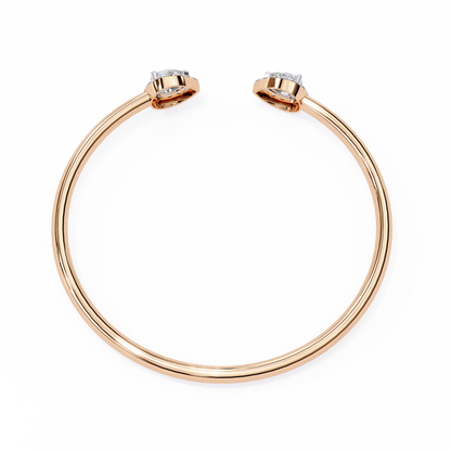Open Diamond Bangle with Pear and Round Accents