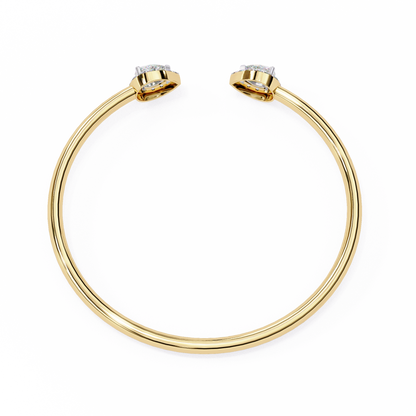 Open Diamond Bangle with Pear and Round Accents
