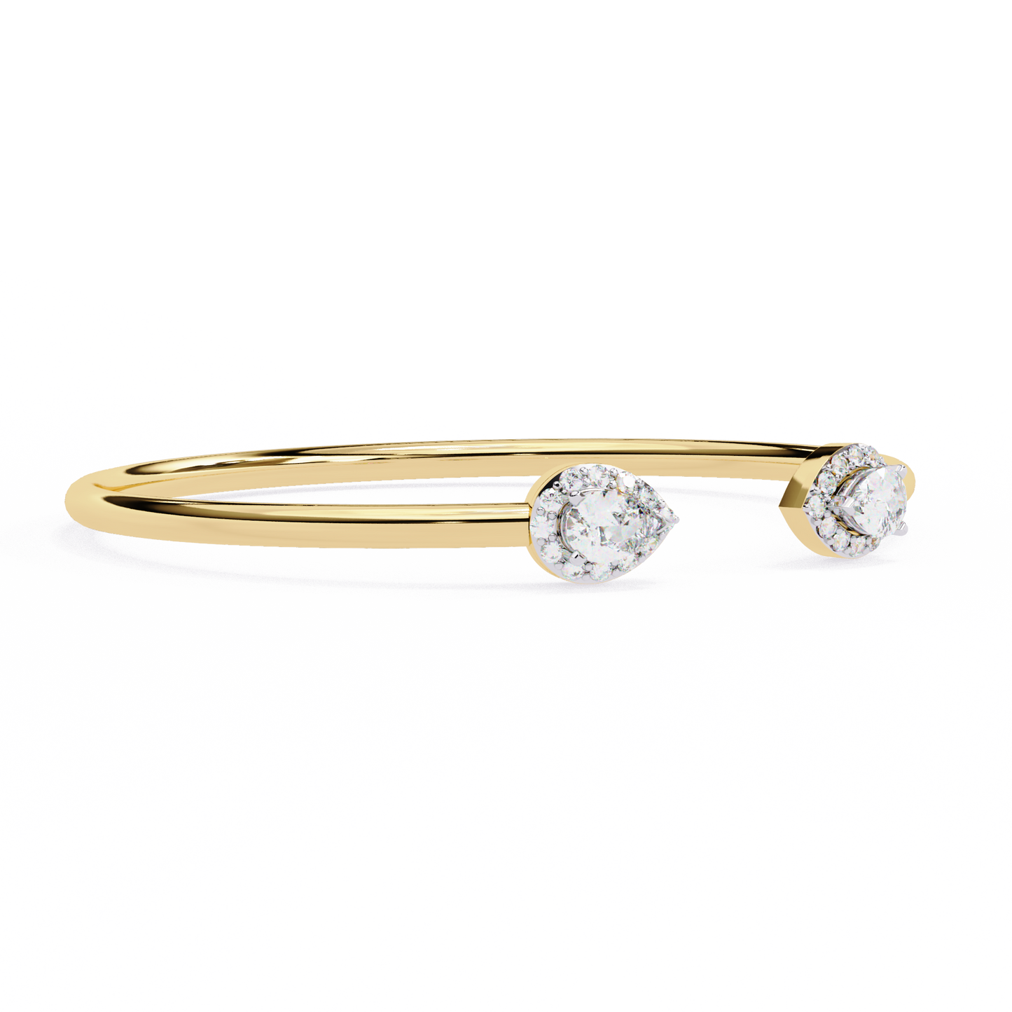Open Diamond Bangle with Pear and Round Accents
