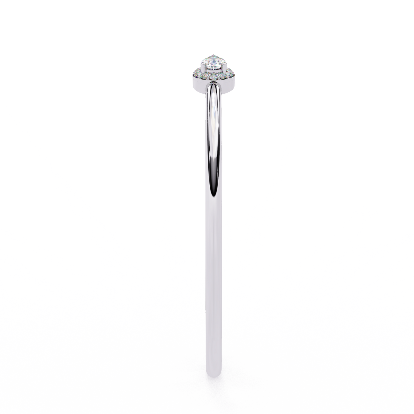 Open Diamond Bangle with Pear and Round Accents