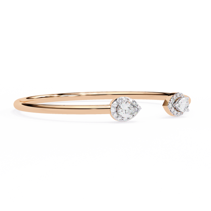 Open Diamond Bangle with Pear and Round Accents