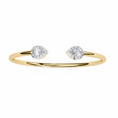 Open Diamond Bangle with Pear and Round Accents