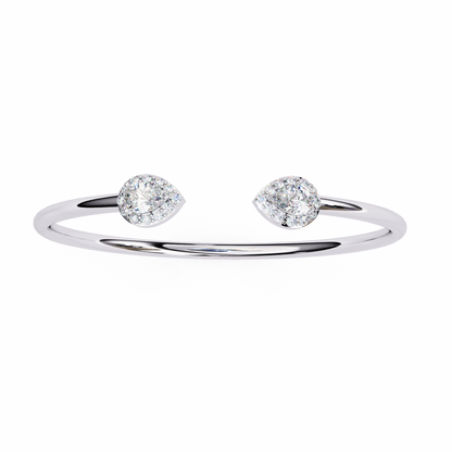 Open Diamond Bangle with Pear and Round Accents