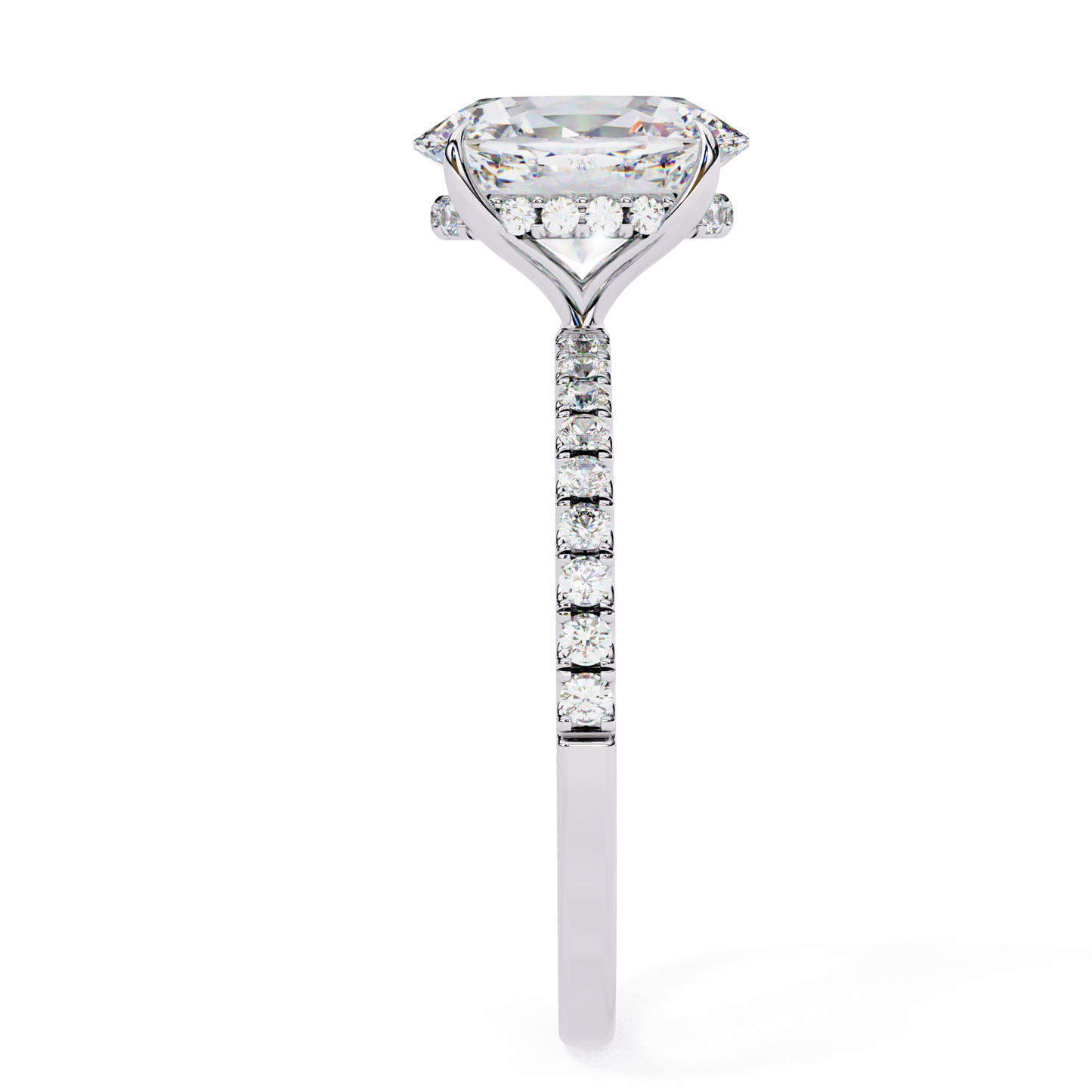 Celestial Curve – Oval & Round Diamond Crossover Ring