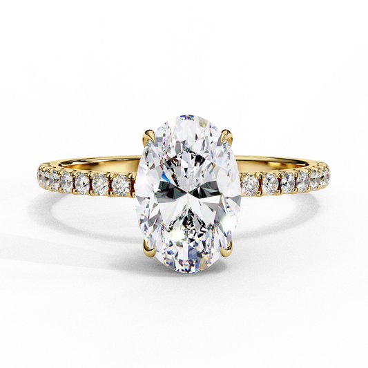 Celestial Curve – Oval & Round Lab Diamond Crossover Ring