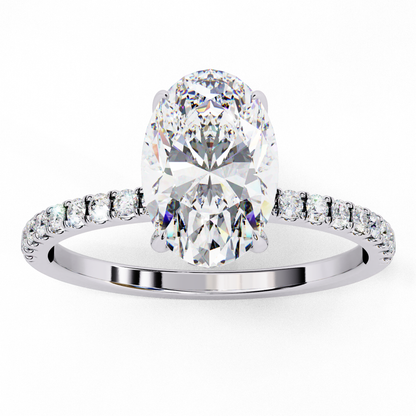 Celestial Curve – Oval & Round Lab Diamond Crossover Ring