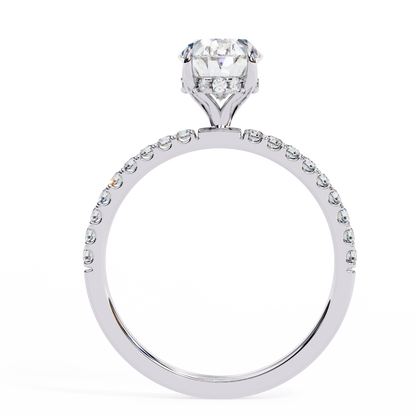 Celestial Curve – Oval & Round Lab Diamond Crossover Ring