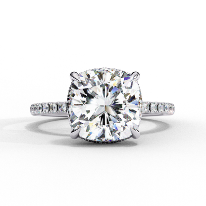 Vertex Charm – Cushion & Round Lab Diamond Double Halo Ring