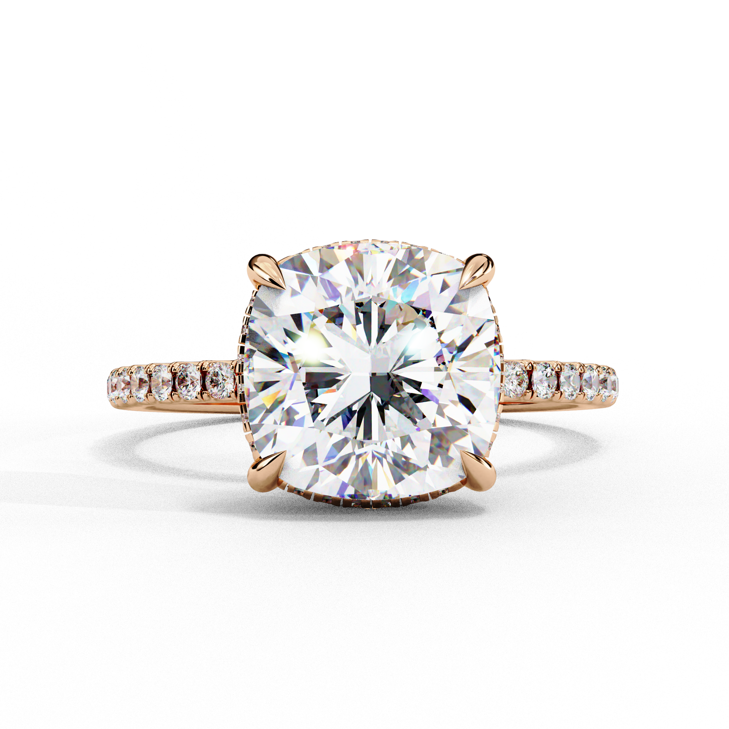 Vertex Charm – Cushion & Round Lab Diamond Double Halo Ring