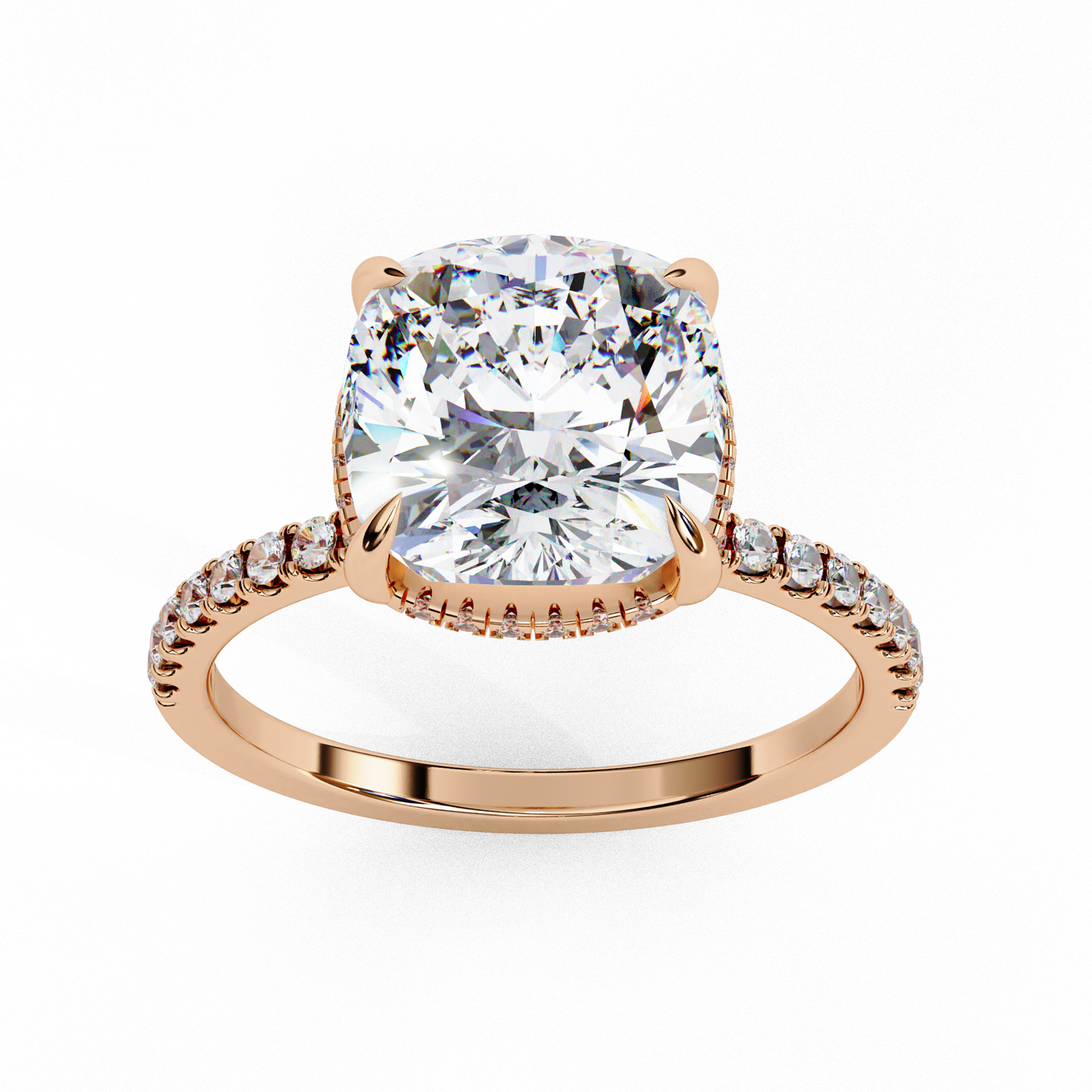 Vertex Charm – Cushion & Round Lab Diamond Double Halo Ring