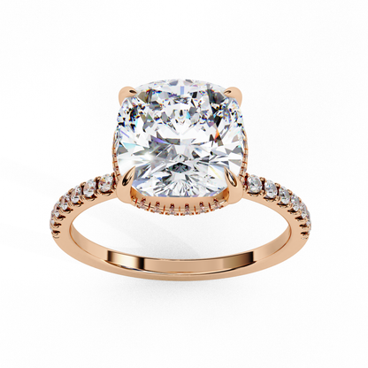 Vertex Charm – Cushion & Round Lab Diamond Double Halo Ring