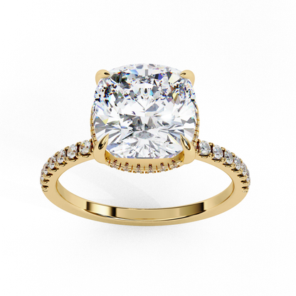 Vertex Charm – Cushion & Round Lab Diamond Double Halo Ring