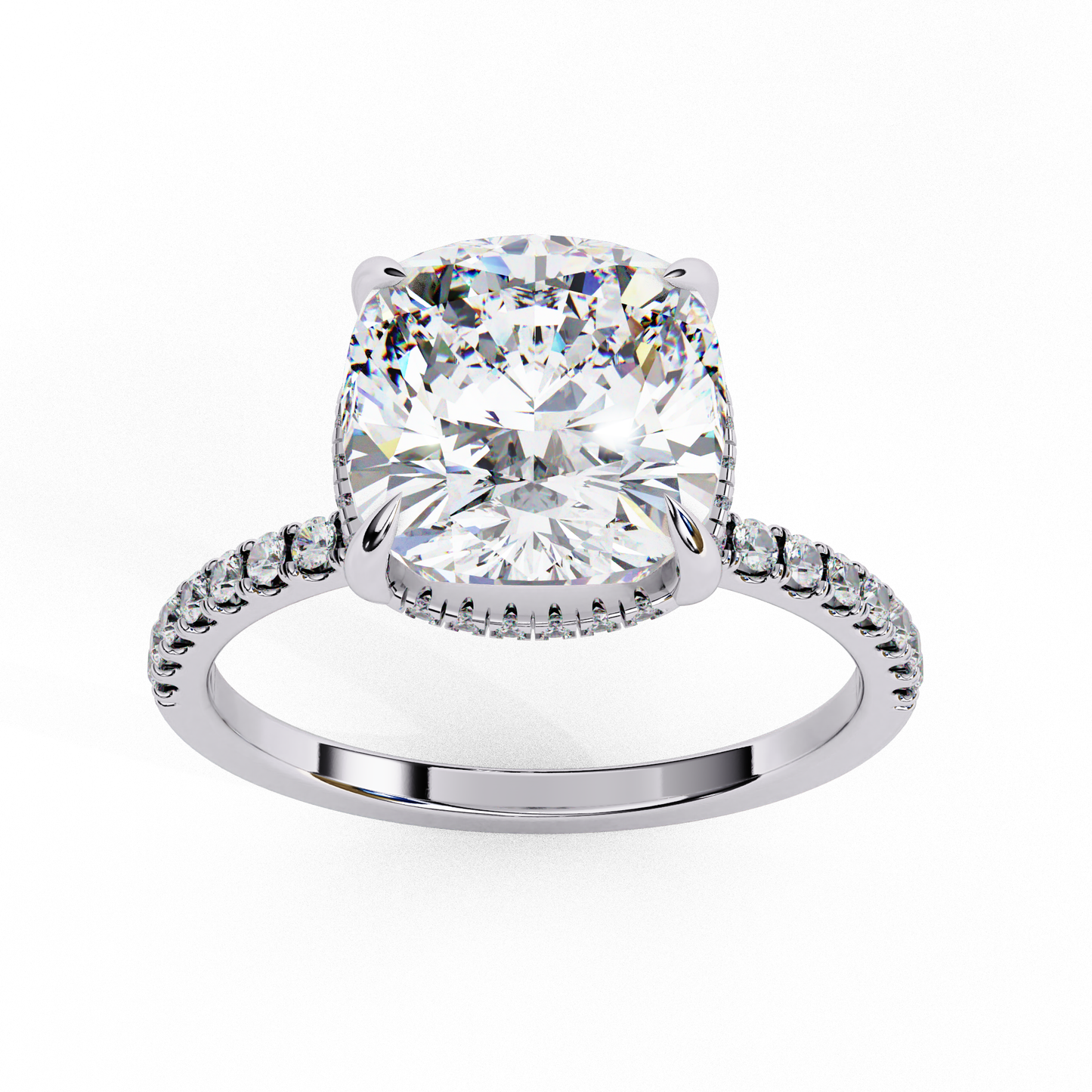 Vertex Charm – Cushion & Round Lab Diamond Double Halo Ring