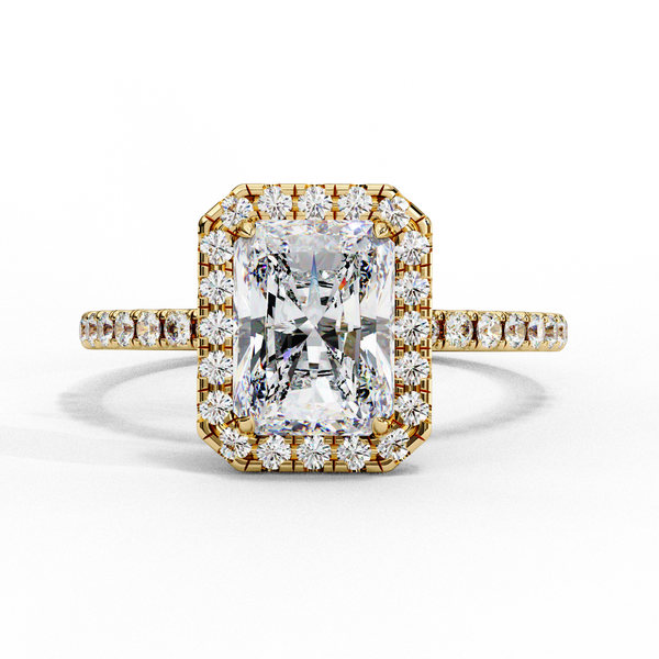 Radiance Arc – Radiant Diamond Fan-Set Ring in 14K Gold