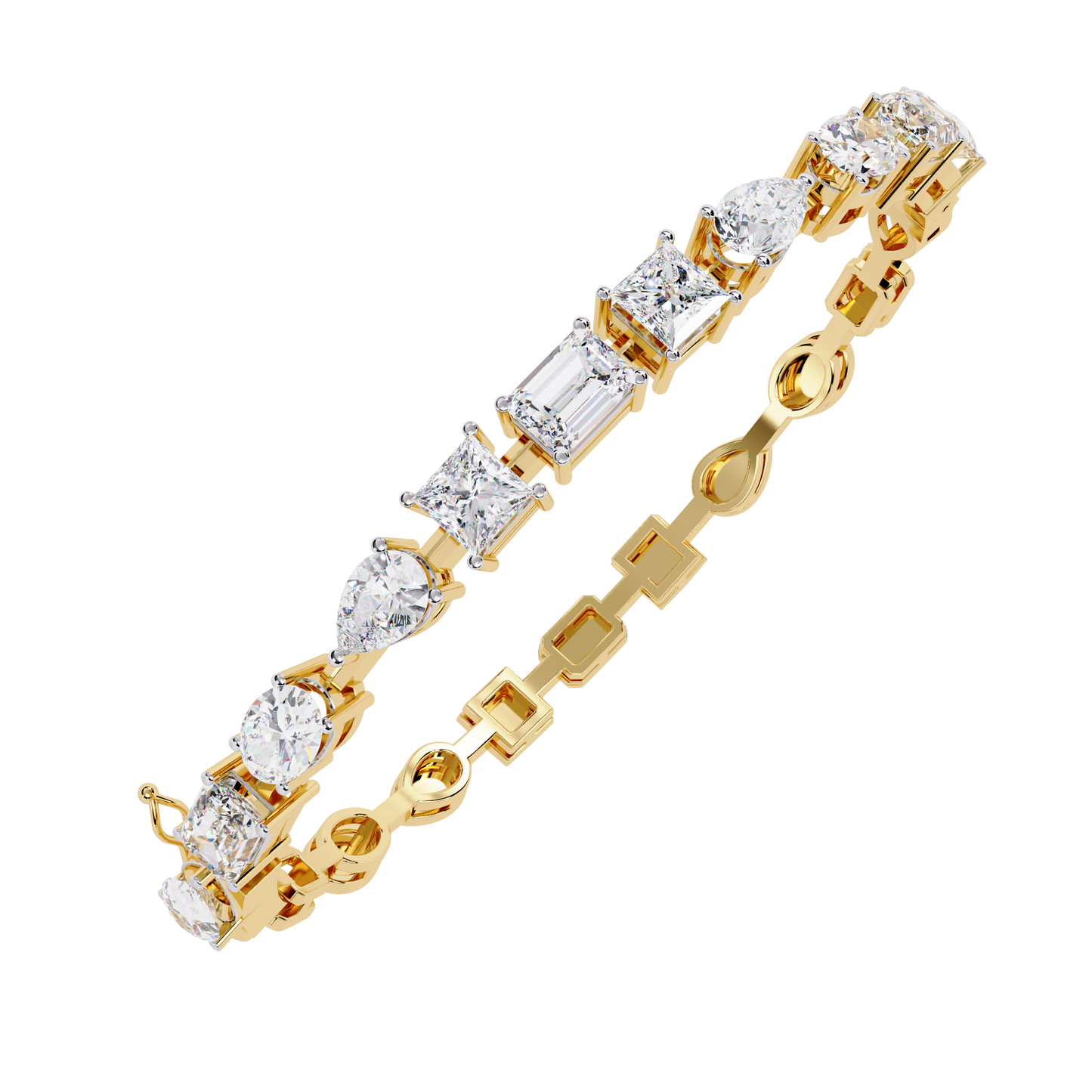 Prism Luxe – Mixed Fancy Shape Diamond Bracelet in 14K Gold