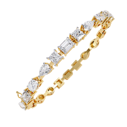 Prism Luxe – Mixed Fancy Shape Diamond Bracelet in 14K Gold
