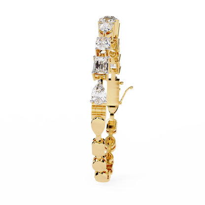 Prism Luxe – Mixed Fancy Shape Diamond Bracelet in 14K Gold