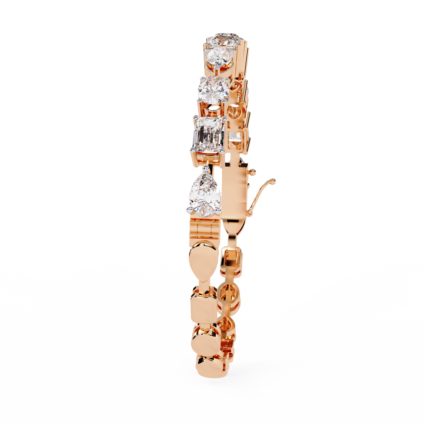 Prism Luxe – Mixed Fancy Shape Diamond Bracelet in 14K Gold