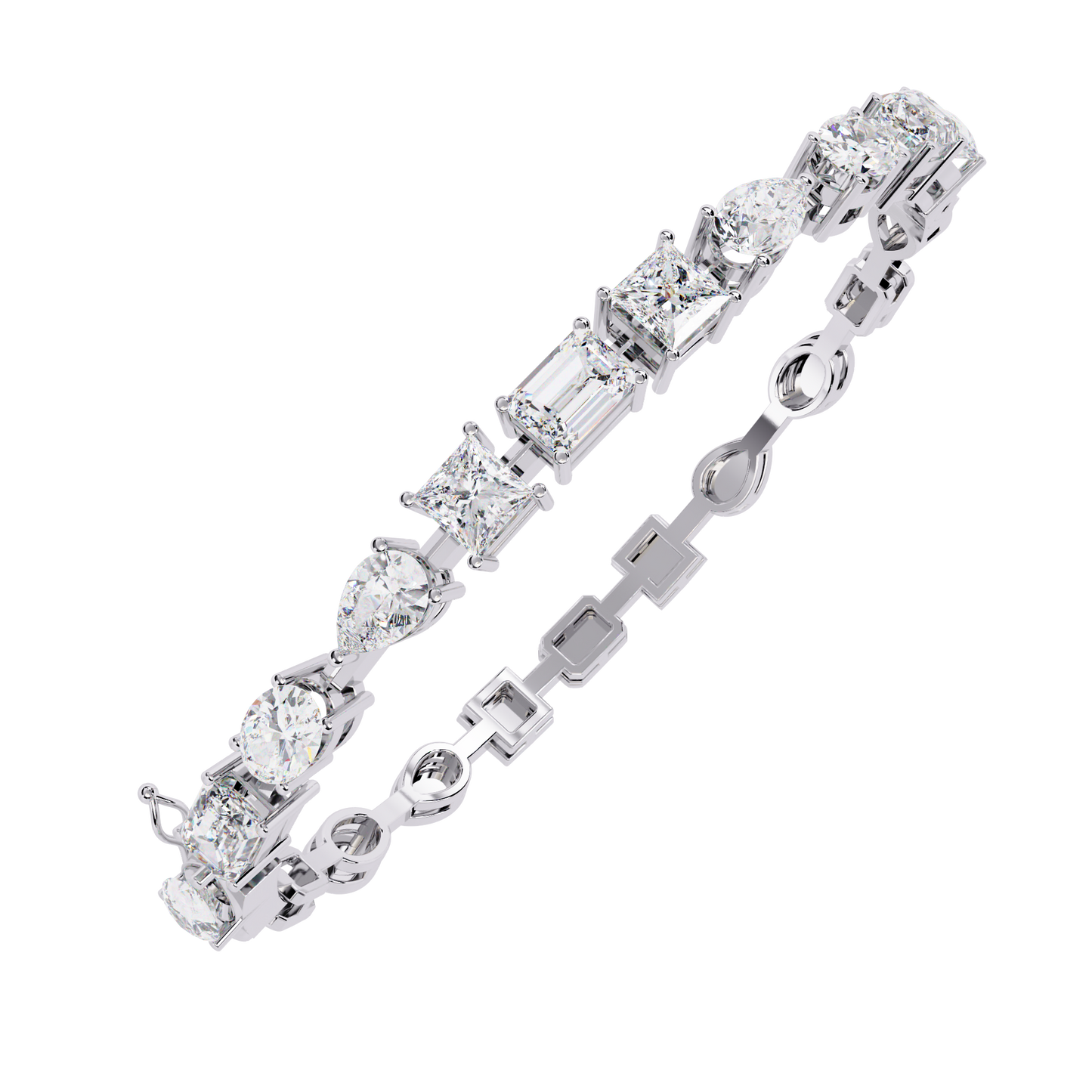 Prism Luxe – Mixed Fancy Shape Diamond Bracelet in 14K Gold