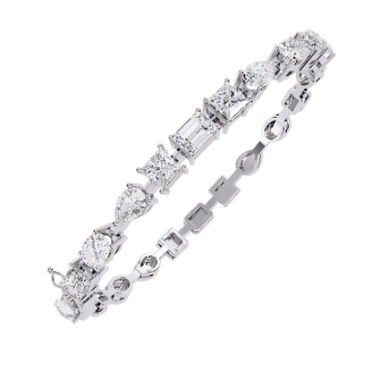 Prism Luxe – Mixed Fancy Shape Diamond Bracelet in 14K Gold