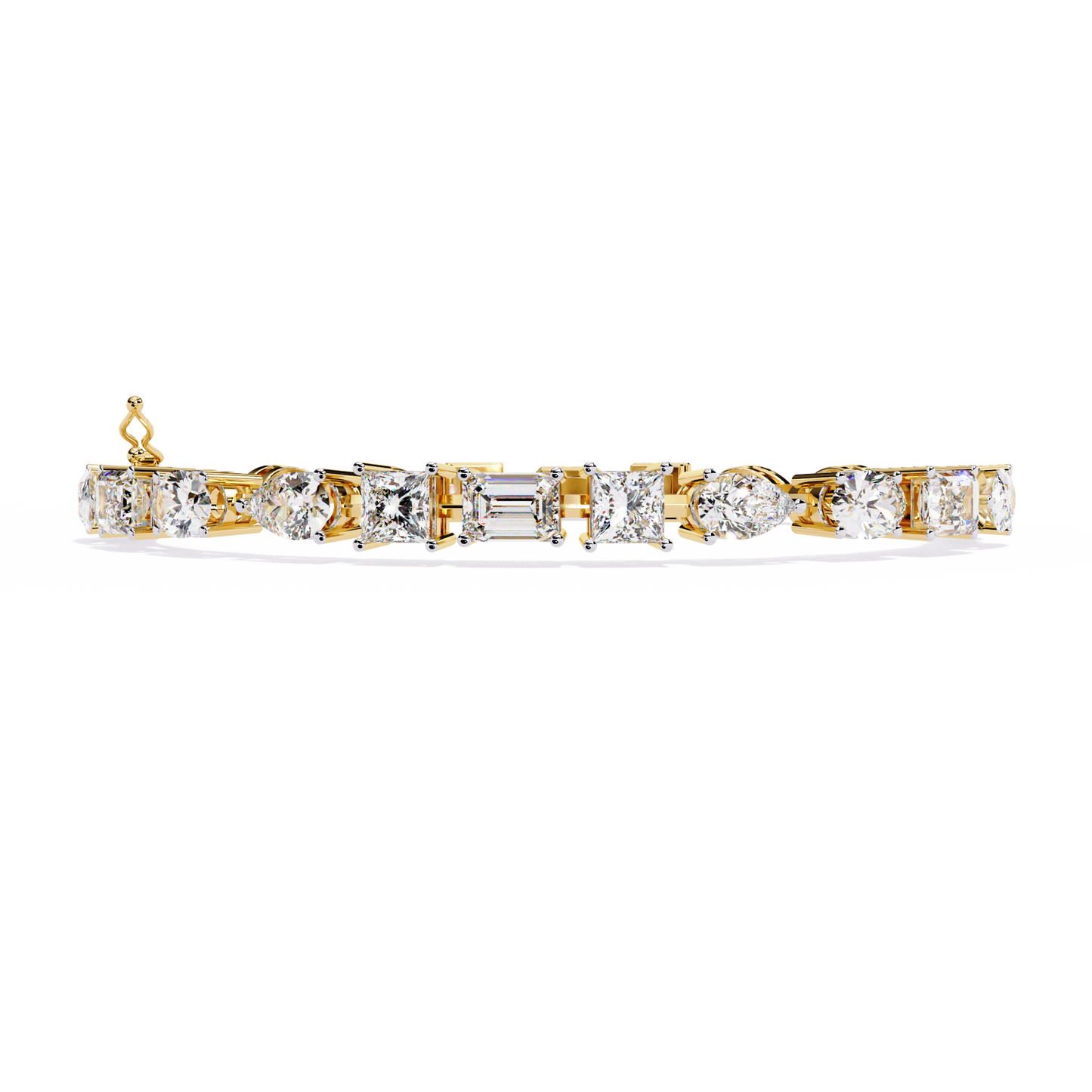 Prism Luxe – Mixed Fancy Shape Diamond Bracelet in 14K Gold