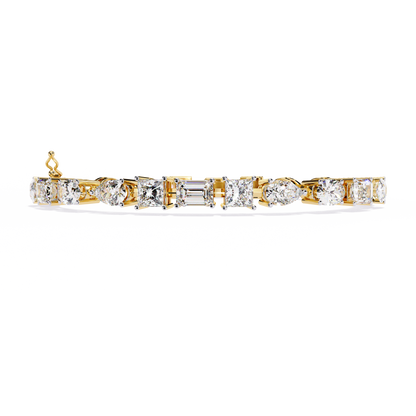 Prism Luxe – Mixed Fancy Shape Diamond Bracelet in 14K Gold