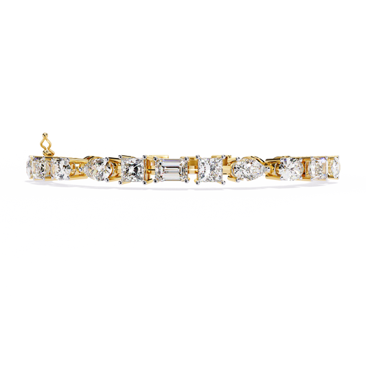 Prism Luxe – Mixed Fancy Shape Diamond Bracelet in 14K Gold