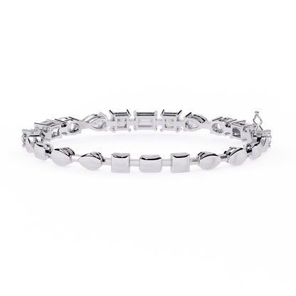 Prism Luxe – Mixed Fancy Shape Diamond Bracelet in 14K Gold