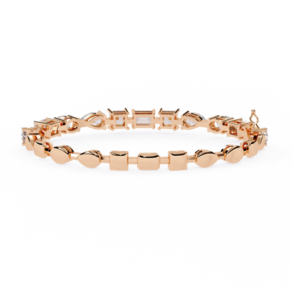 Prism Luxe – Mixed Fancy Shape Diamond Bracelet in 14K Gold