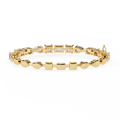 Prism Luxe – Mixed Fancy Shape Diamond Bracelet in 14K Gold
