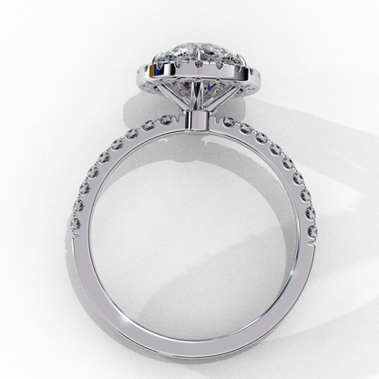 Crown line – Round Lab Diamond Ring in 14K Gold