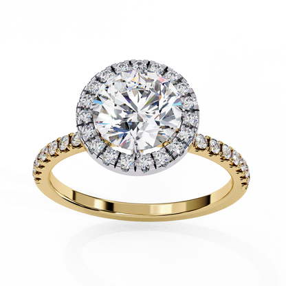 Crown line – Round Lab Diamond Ring in 14K Gold