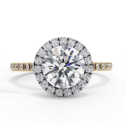 Crown line – Round Lab Diamond Ring in 14K Gold