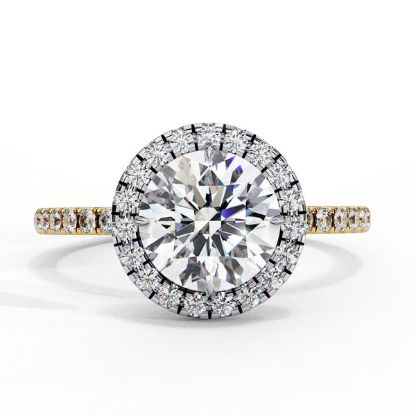 Crown line – Round Diamond Ring in 14K Gold