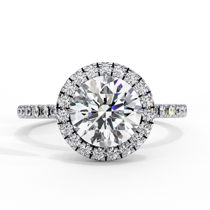 Crown line – Round Lab Diamond Ring in 14K Gold