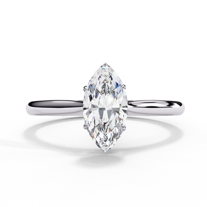 Marquise Ray – Marquise Lab Diamond Bezel Ring in 14K Gold