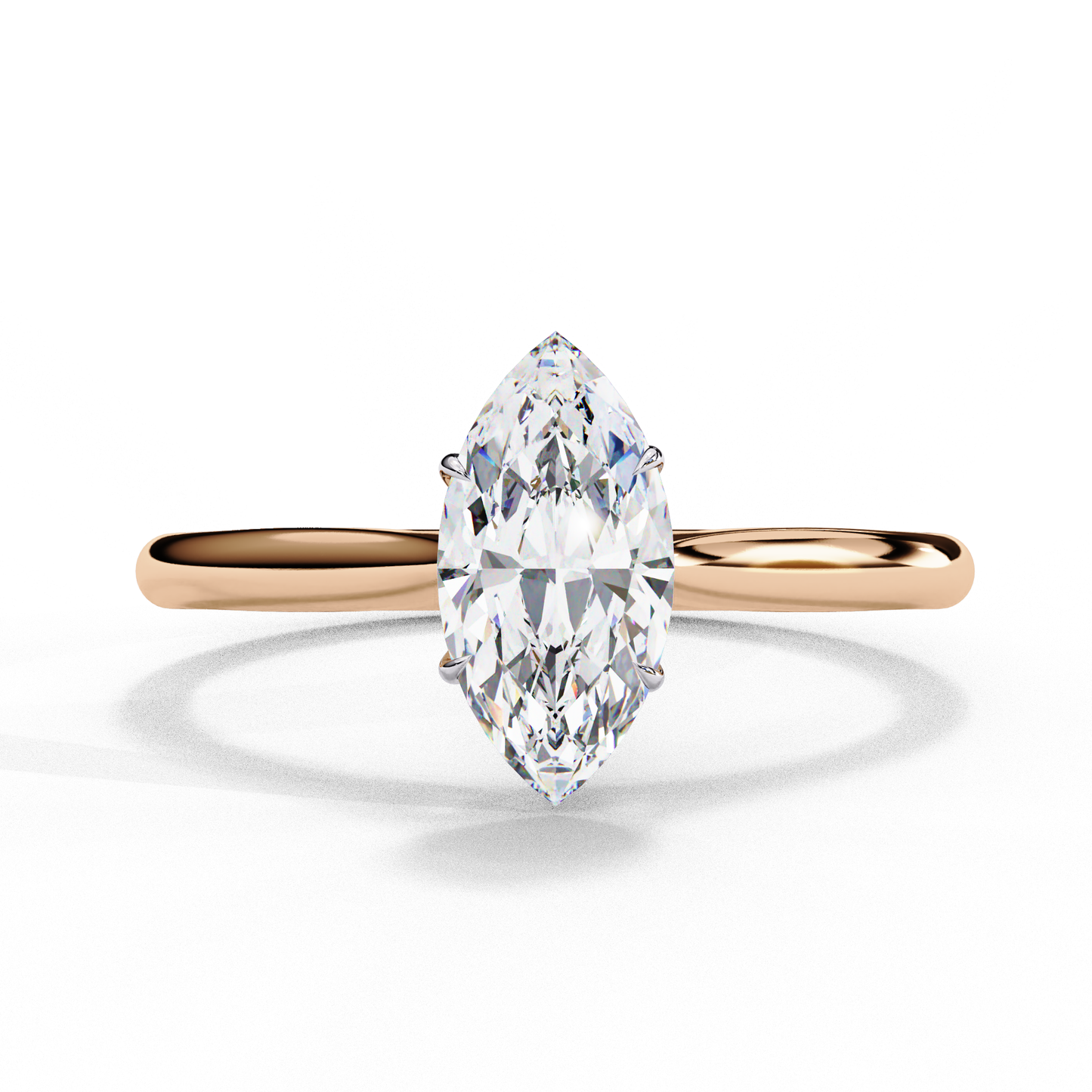 Marquise Ray – Marquise Lab Diamond Bezel Ring in 14K Gold