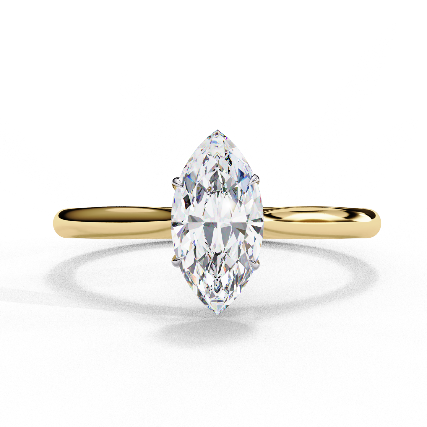 Marquise Ray – Marquise Lab Diamond Bezel Ring in 14K Gold