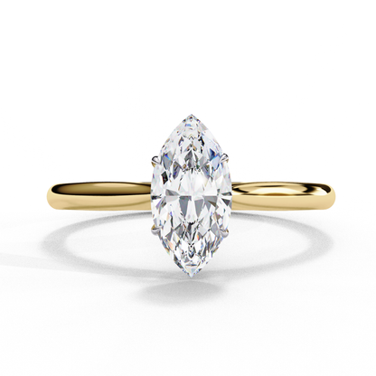 Marquise Ray – Marquise Lab Diamond Bezel Ring in 14K Gold