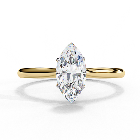 Marquise Ray – Marquise Lab Diamond Bezel Ring in 14K Gold