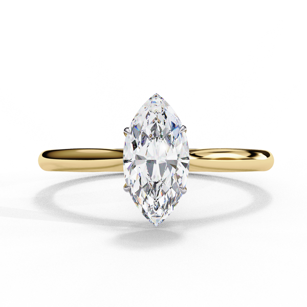 Marquise Ray – Marquise Diamond Bezel Ring in 14K Gold