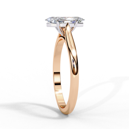 Marquise Ray – Marquise Lab Diamond Bezel Ring in 14K Gold