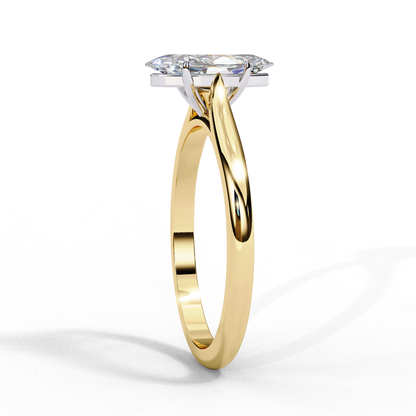 Marquise Ray – Marquise Lab Diamond Bezel Ring in 14K Gold