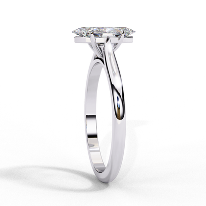 Marquise Ray – Marquise Lab Diamond Bezel Ring in 14K Gold