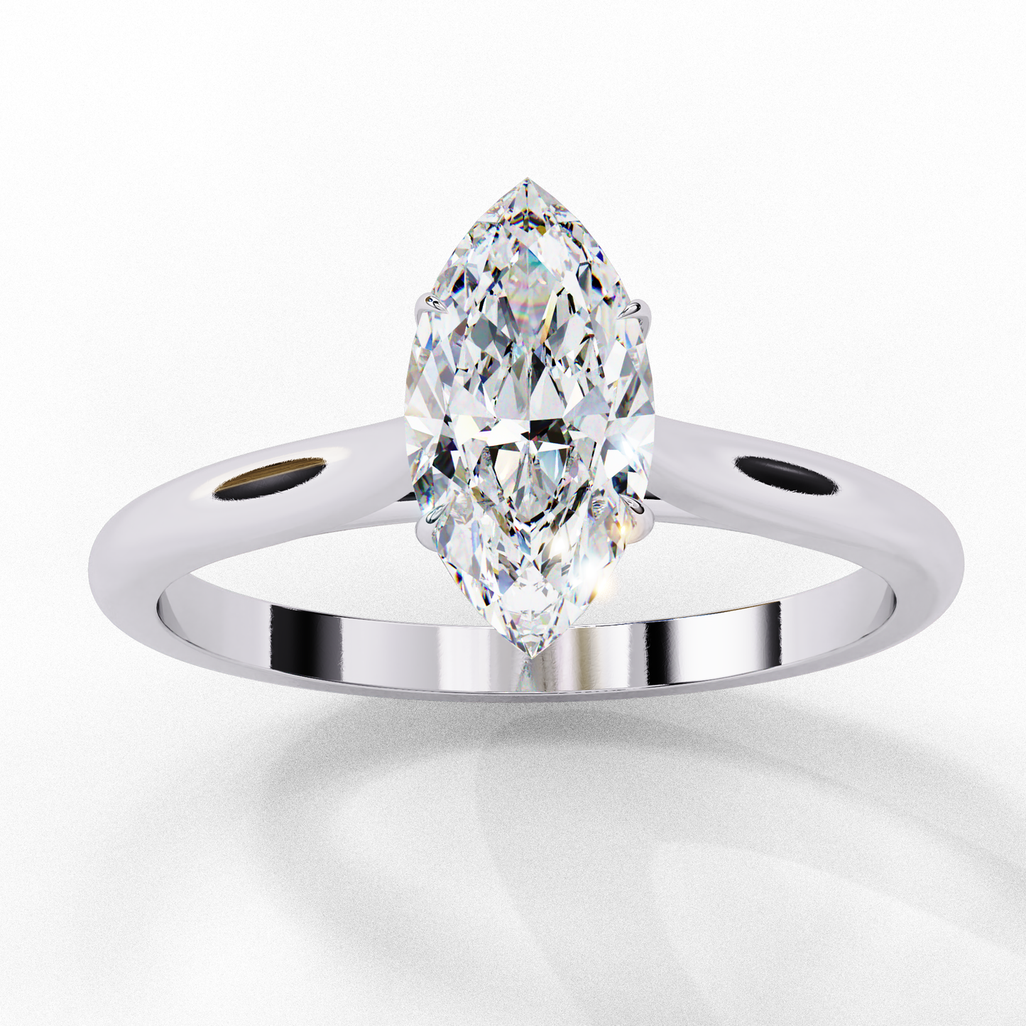 Marquise Ray – Marquise Lab Diamond Bezel Ring in 14K Gold