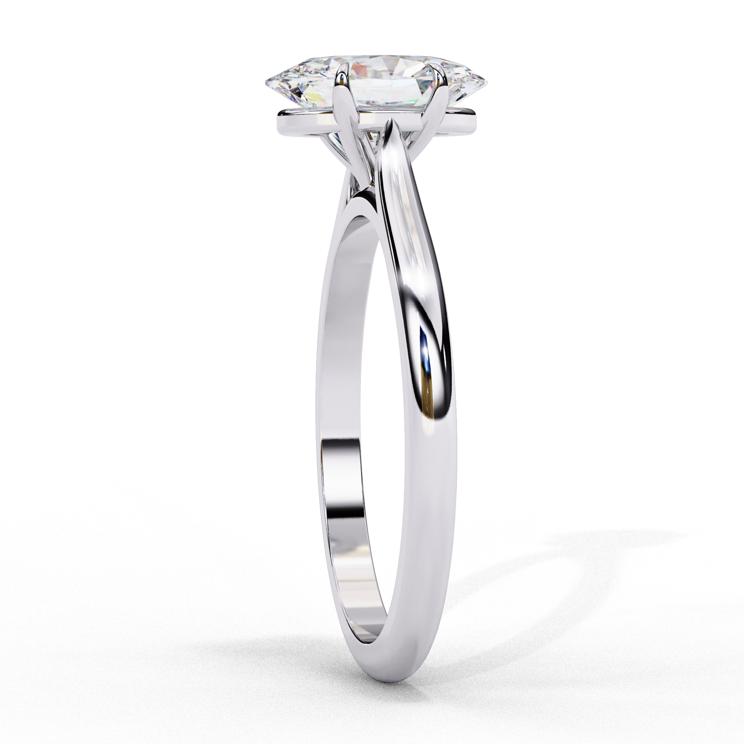 Oval Axis – Oval Lab Diamond Solitaire Ring in 14K Gold
