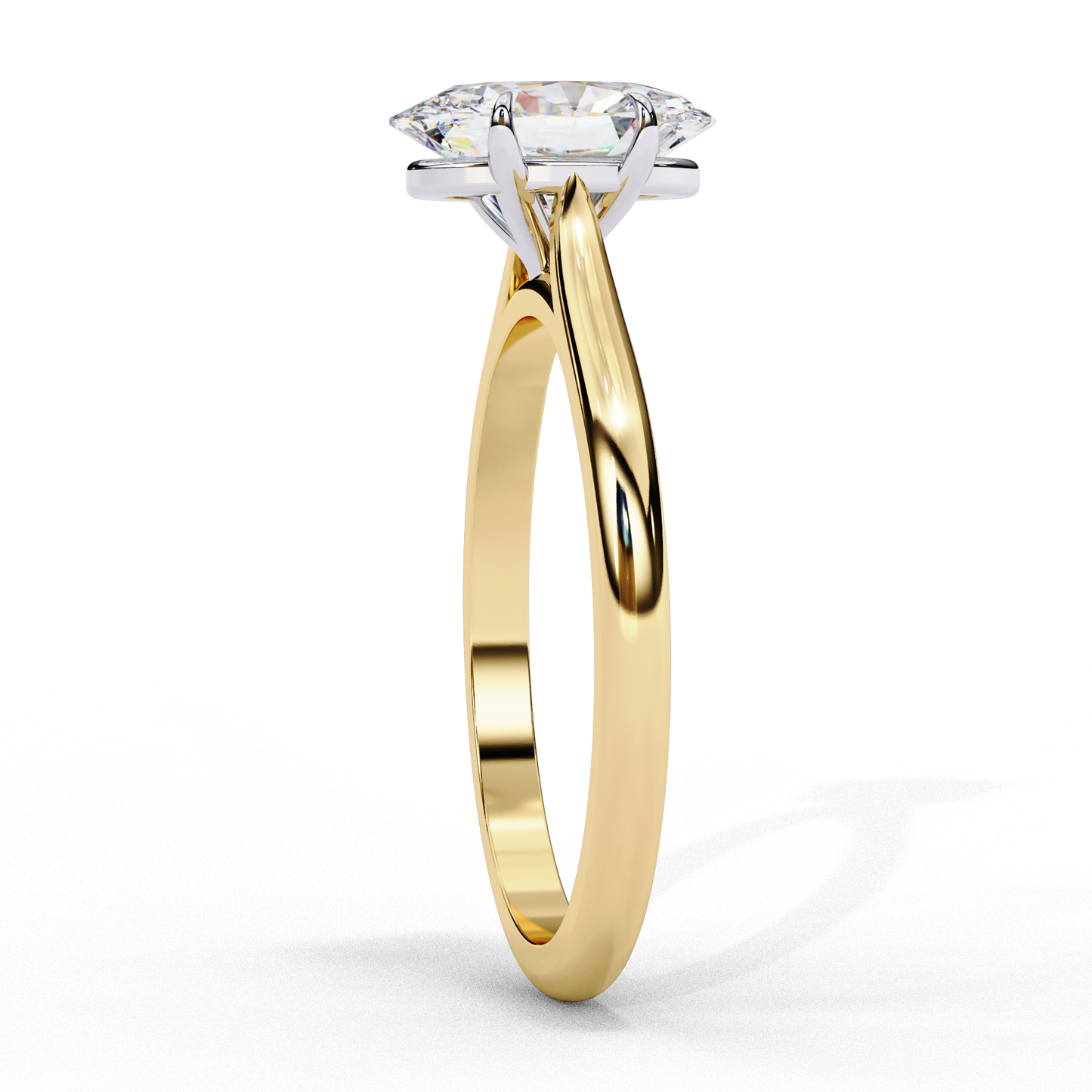 Oval Axis – Oval Lab Diamond Solitaire Ring in 14K Gold