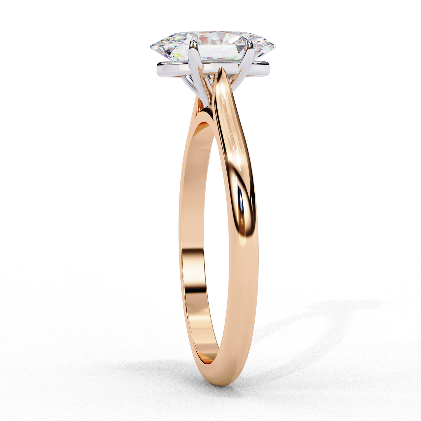 Oval Axis – Oval Lab Diamond Solitaire Ring in 14K Gold